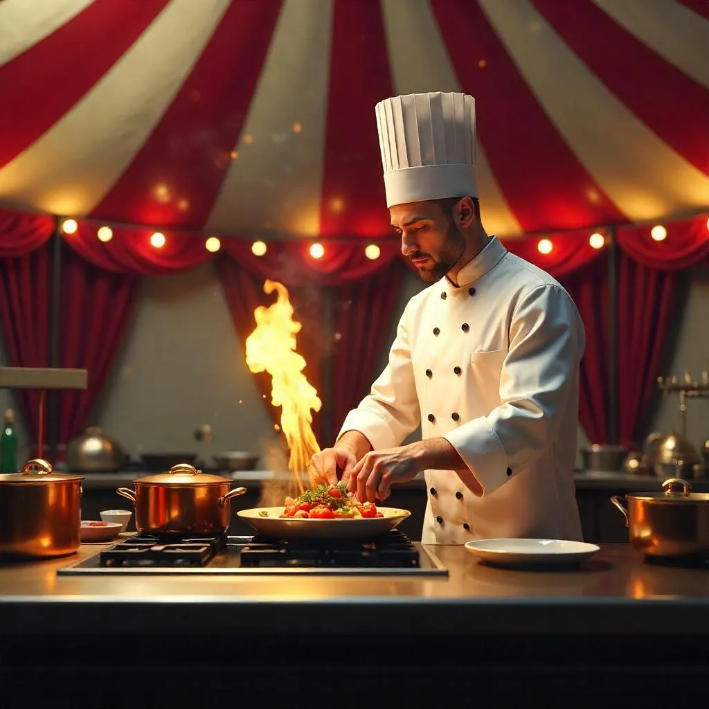 Circus Chef in a Big Top: A 3D Render