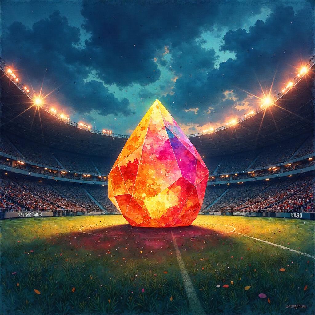 Watercolor Infinity Stone in a Stadium