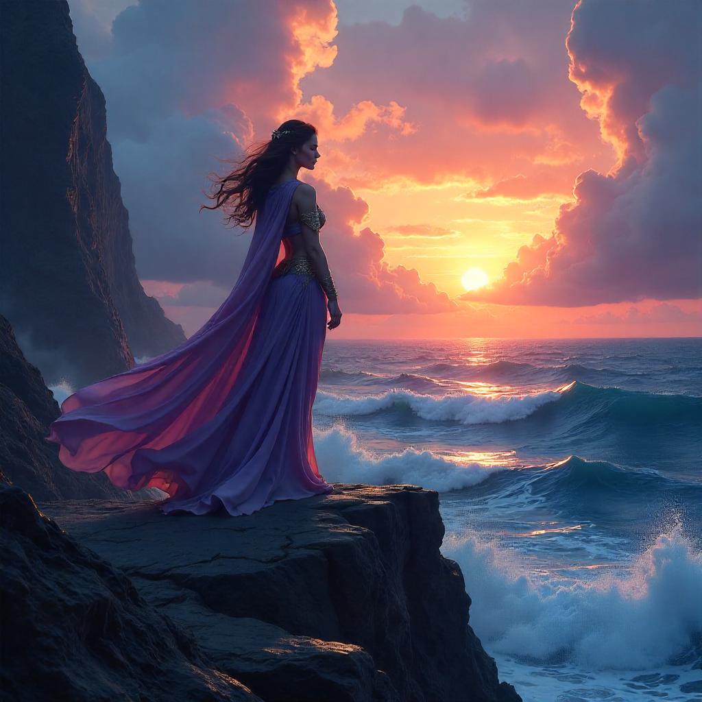 Windswept Beauty on a Jagged Rocky Outcrop