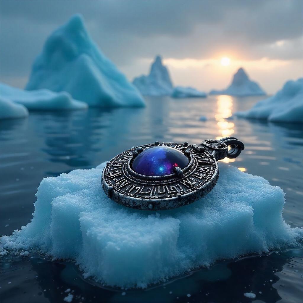Cursed Amulet Amid Floating Icebergs