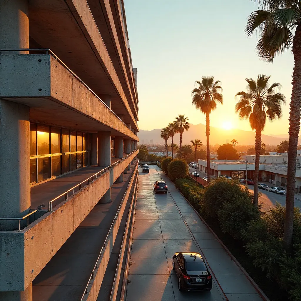 Golden Hour at Triangle Parking Structure, Burbank