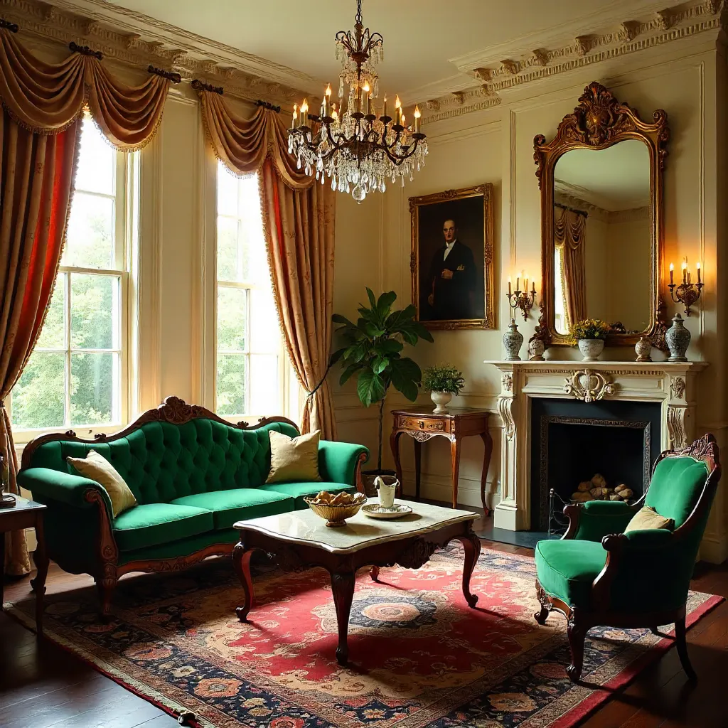 Antique Elegance: Classic Living Room