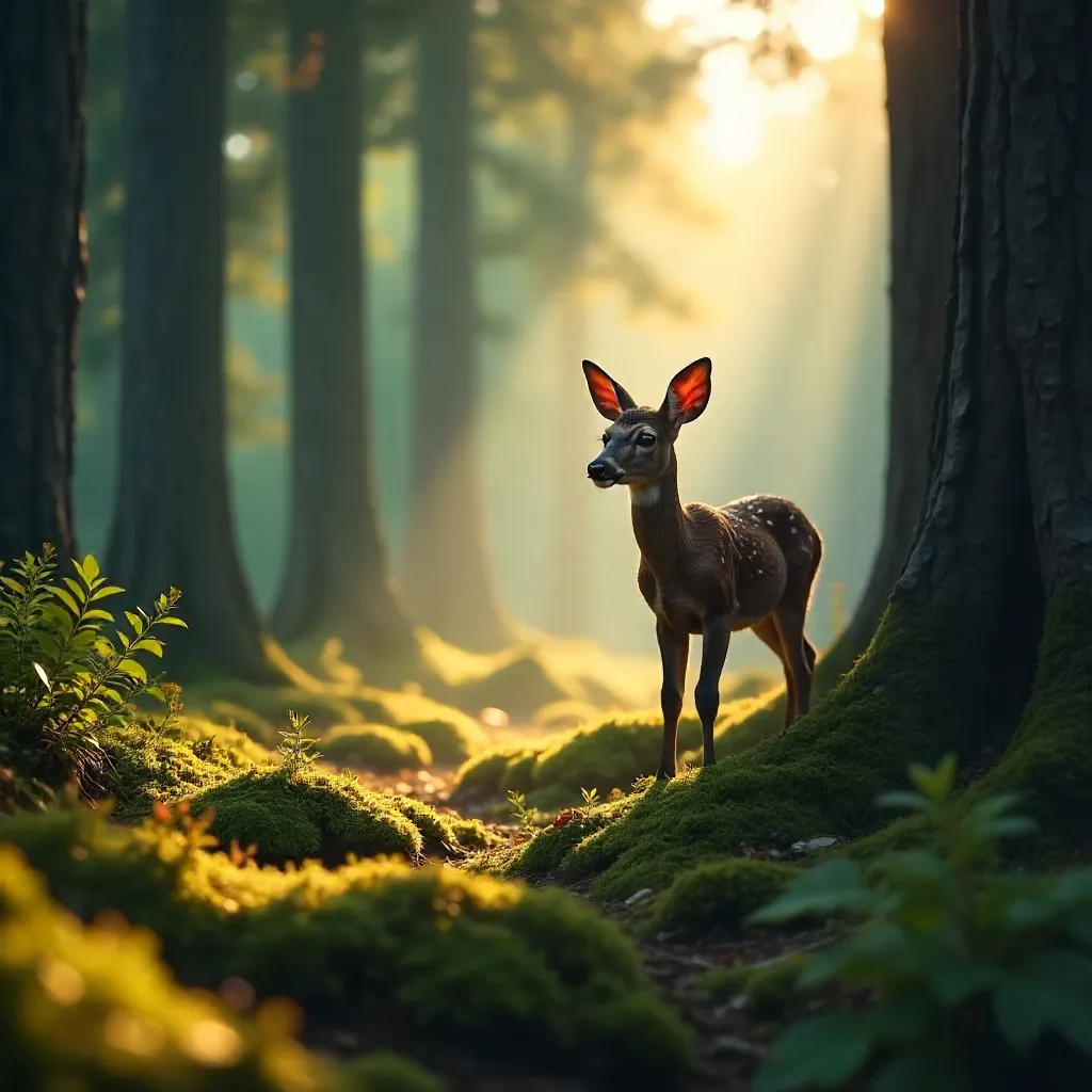 Forest Glance: Deer in the Mist