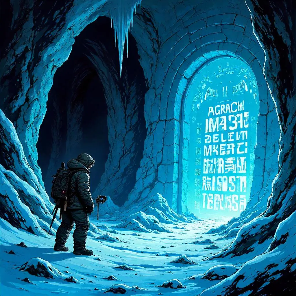 Ice-Cave Ruins: A Comic Book Splash
