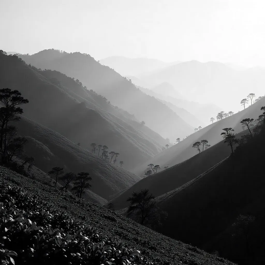 Monochrome Mist over Sri Lankan Highlands