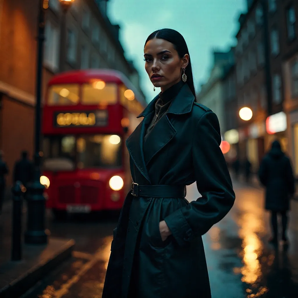London Noir: Moody Fashion Portrait in Dramatic Light