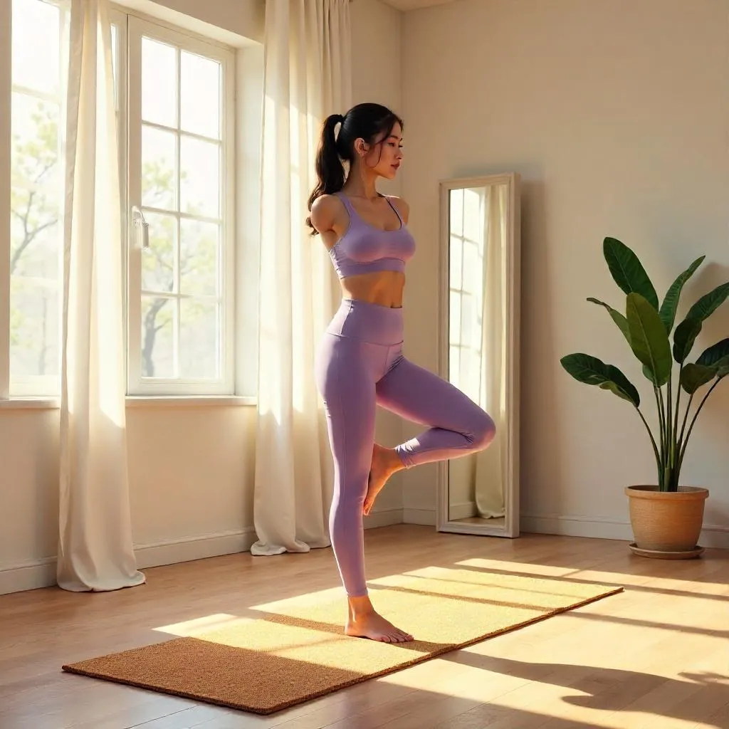 Concept Art: Young Asian Woman in a Yoga Studio