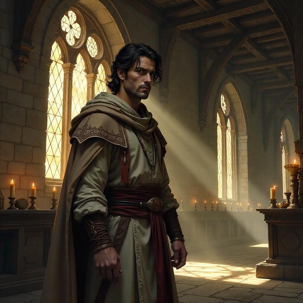 Handsome Man in a Monastery — Concept Art