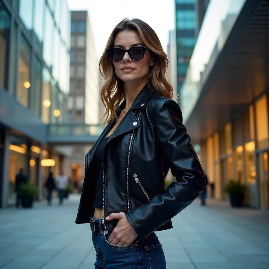 Confident Woman in Modern Urban Fashion