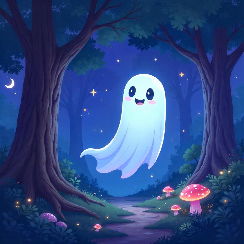 Friendly Specter in a Mystical Forest