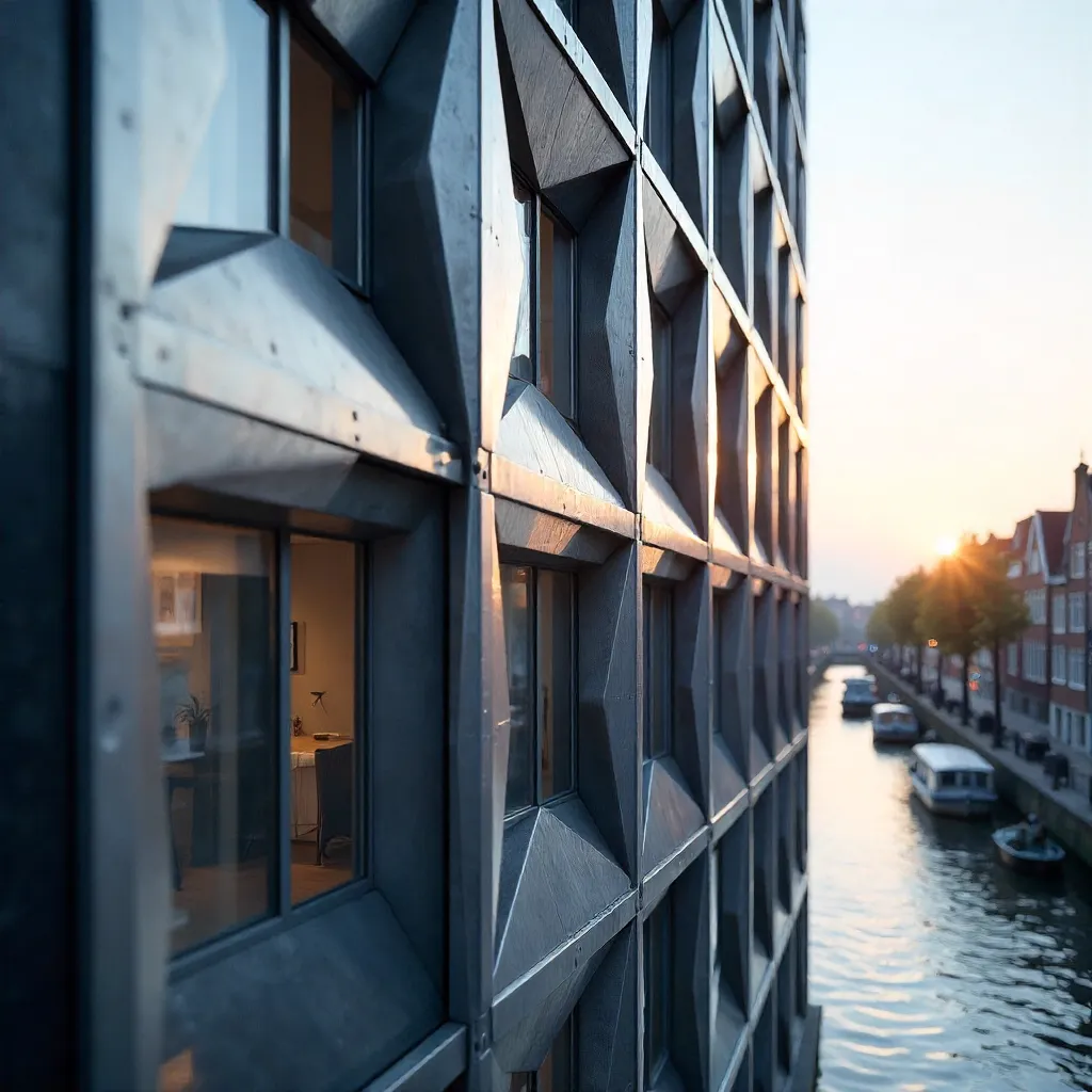 Close-Up Geometric Facade in Utrecht