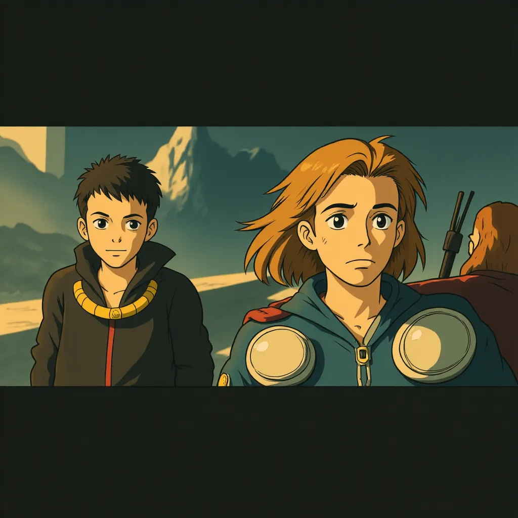 Tom Hiddleston and Chris Hemsworth in Thor (2011) - Anime style