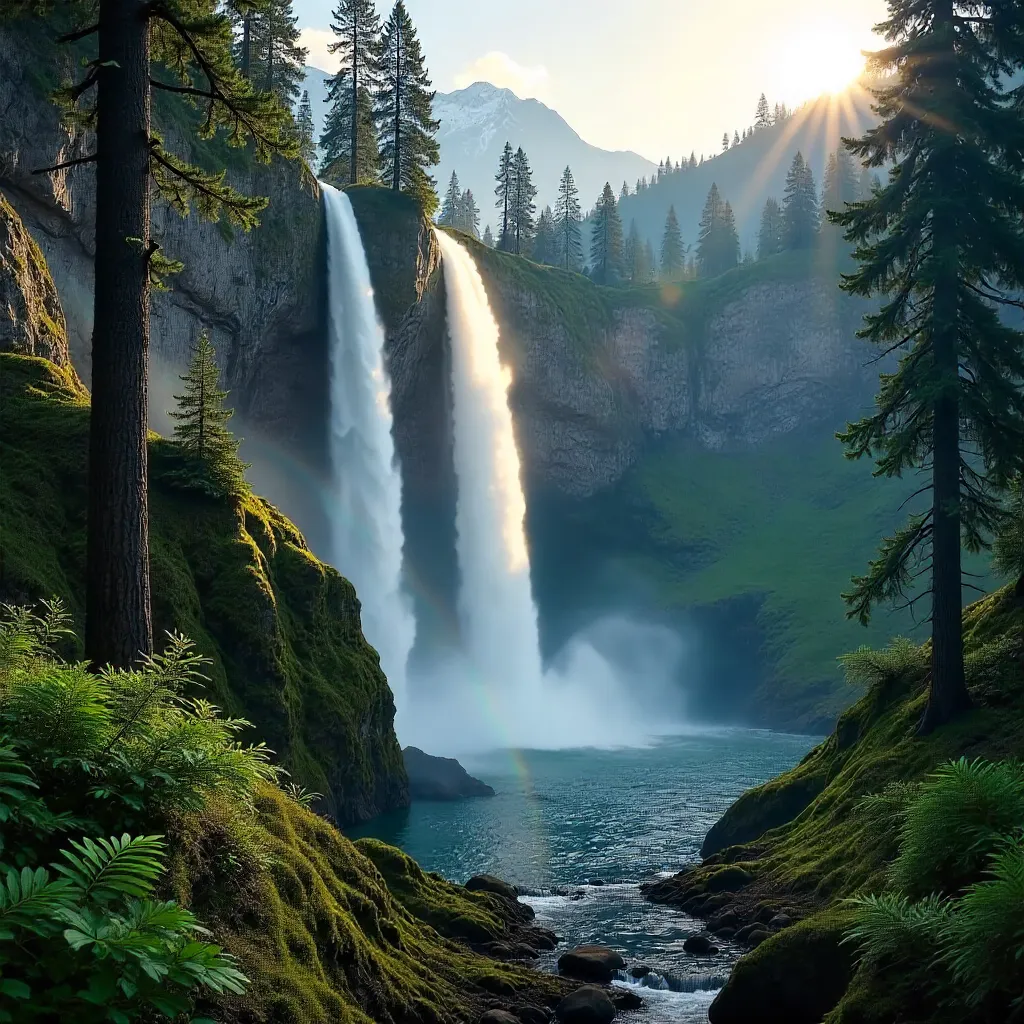 Towering Oregon Waterfall: A Nature Lover's Vista