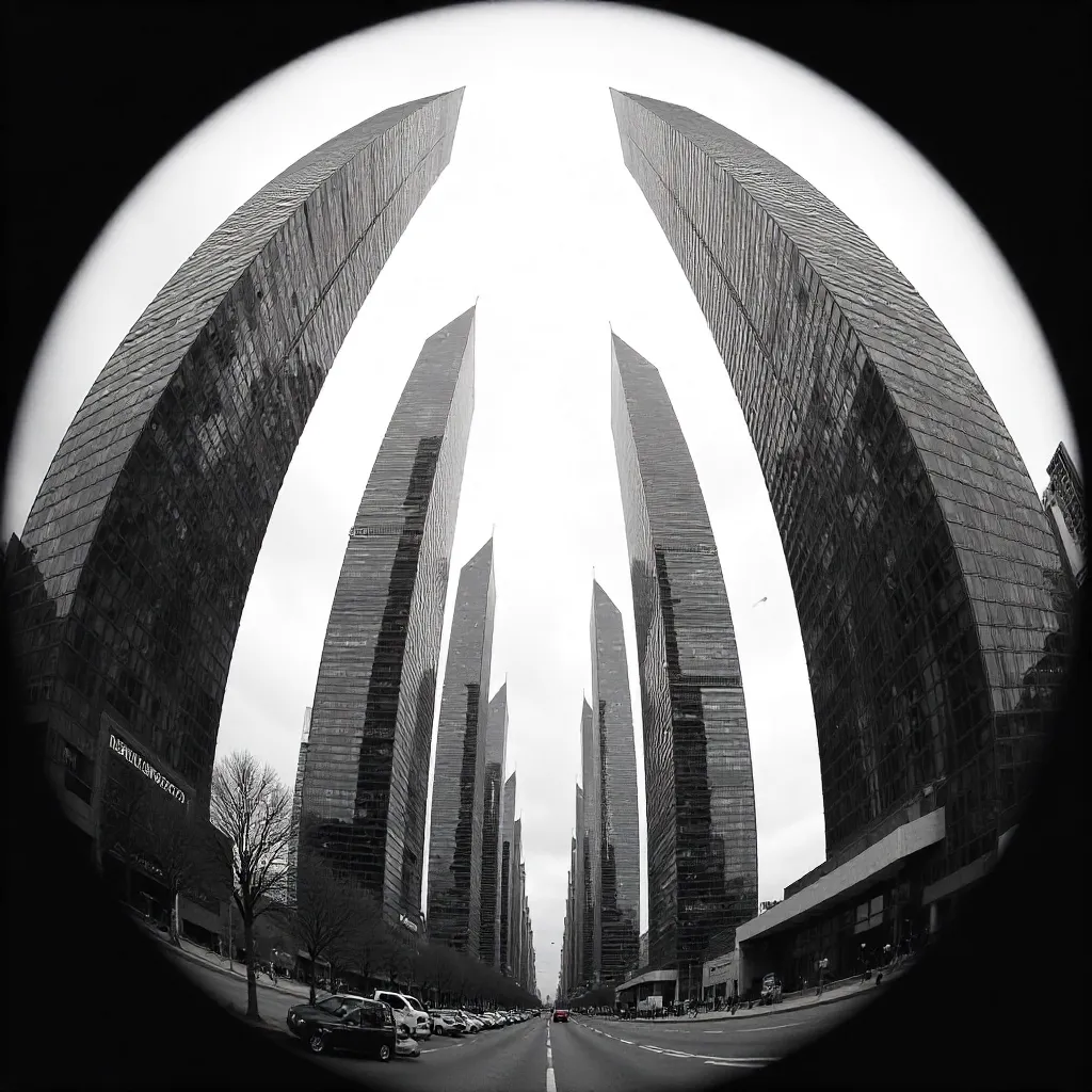 Monolithic Skies: Fish-Eye View of Astana Towers