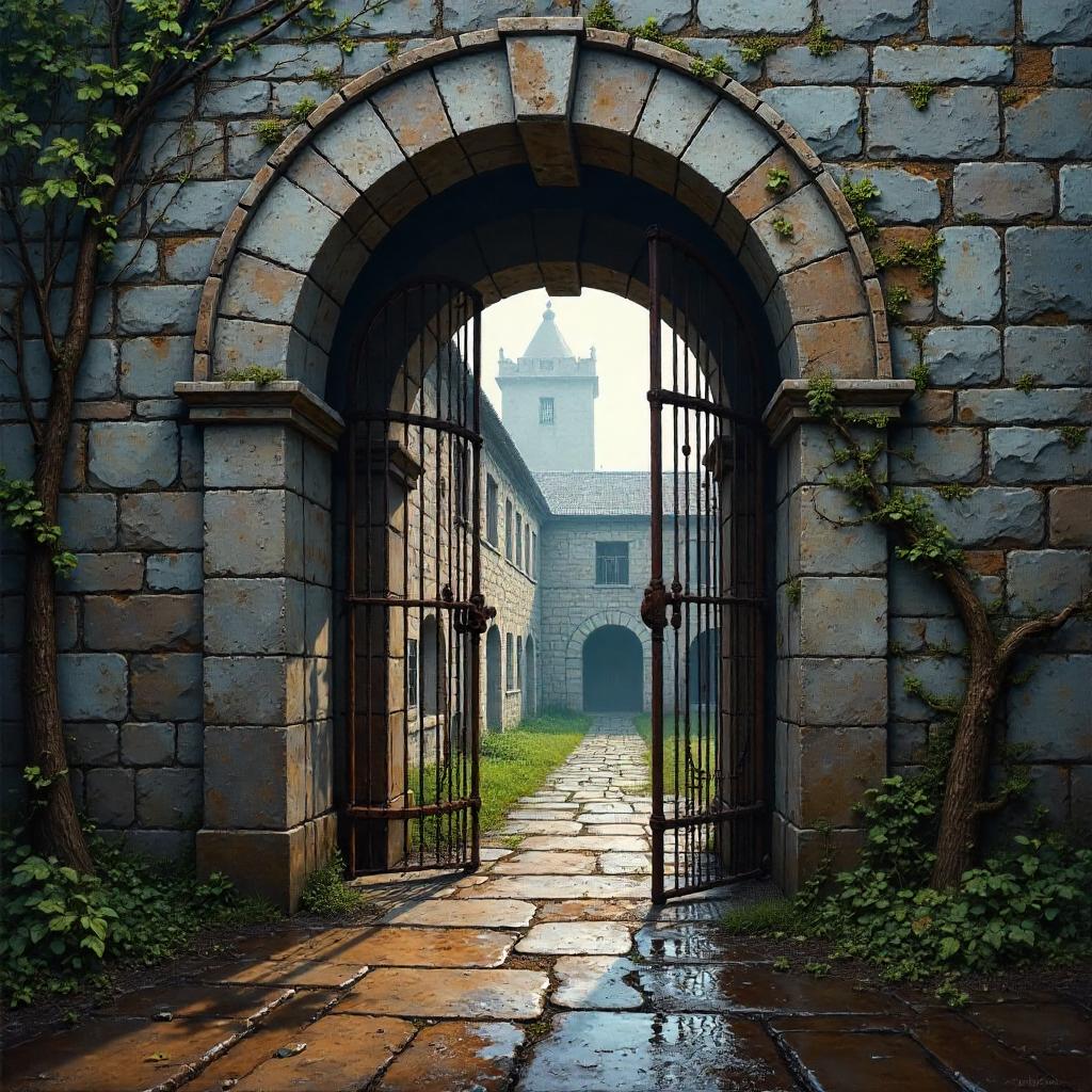 Gateway of Stone in a Prison Yard