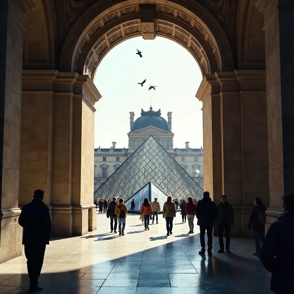 Through the Arch to the Louvre Pyramid
