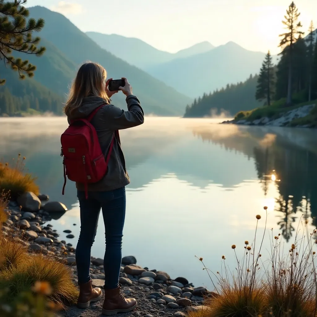 Lakeside Smartphone Photo at Golden Hour