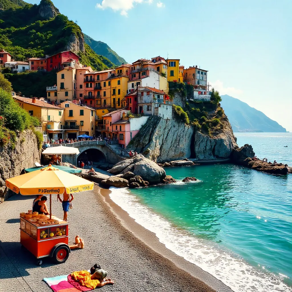 Golden Hour at Monterosso Beach, Cinque Terre