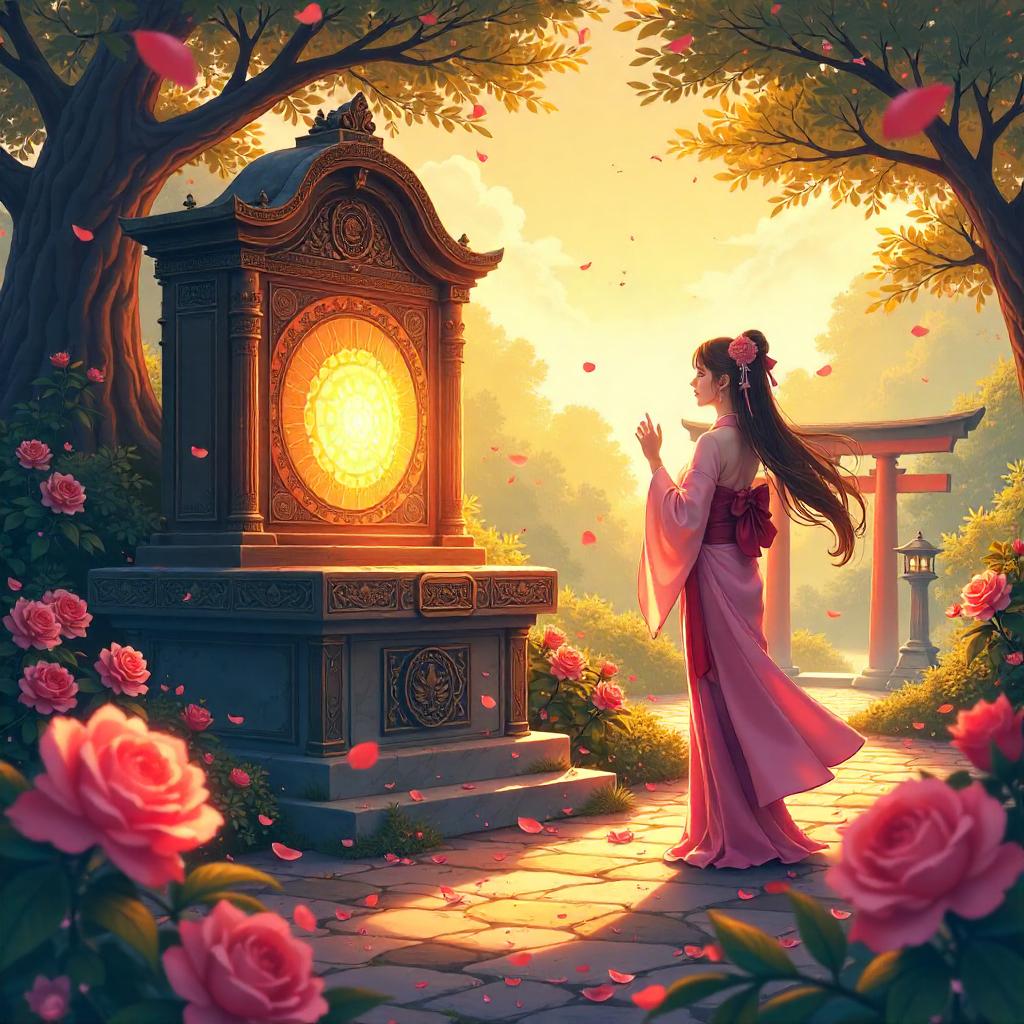 Sacred Relic in a Rose Garden (Anime Scene)
