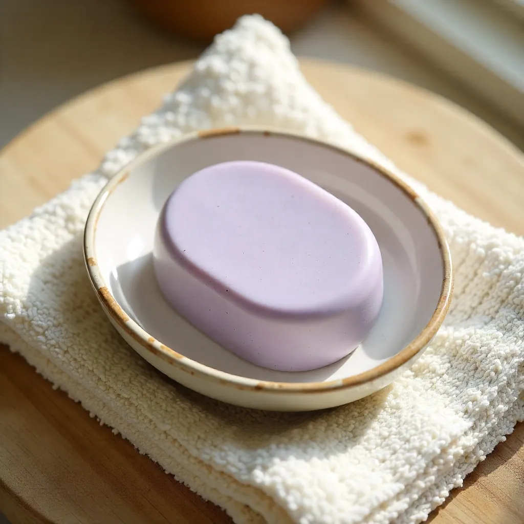 Top-Down Spa Soap Dish on Textured Towels