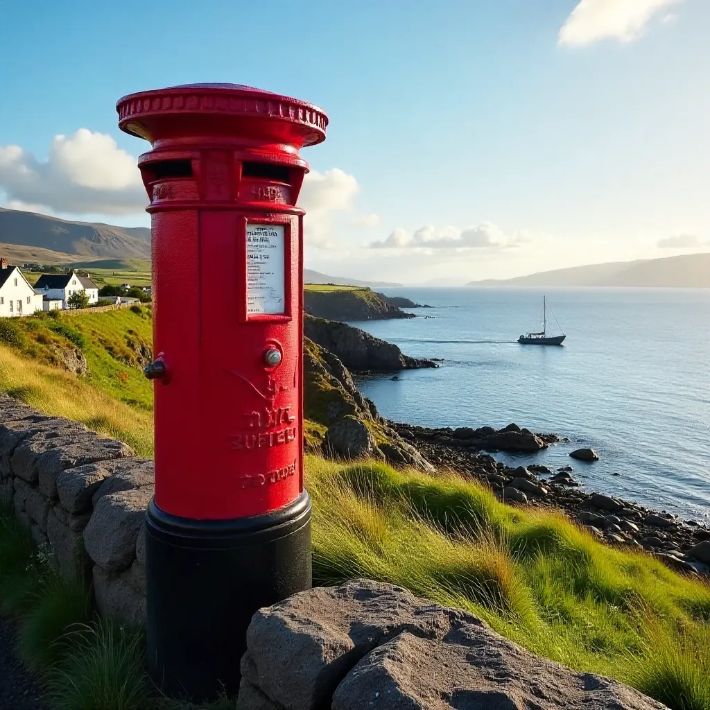 Red Post Box Overlooking Avoch’s Scottish Coast