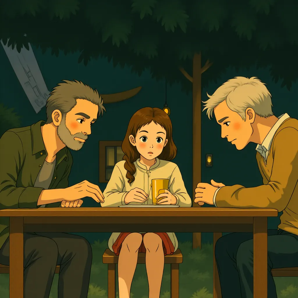 Jim Carter, Tom Courtenay, and Dakota Blue Richards in The Golden Compass (2007) - Anime style