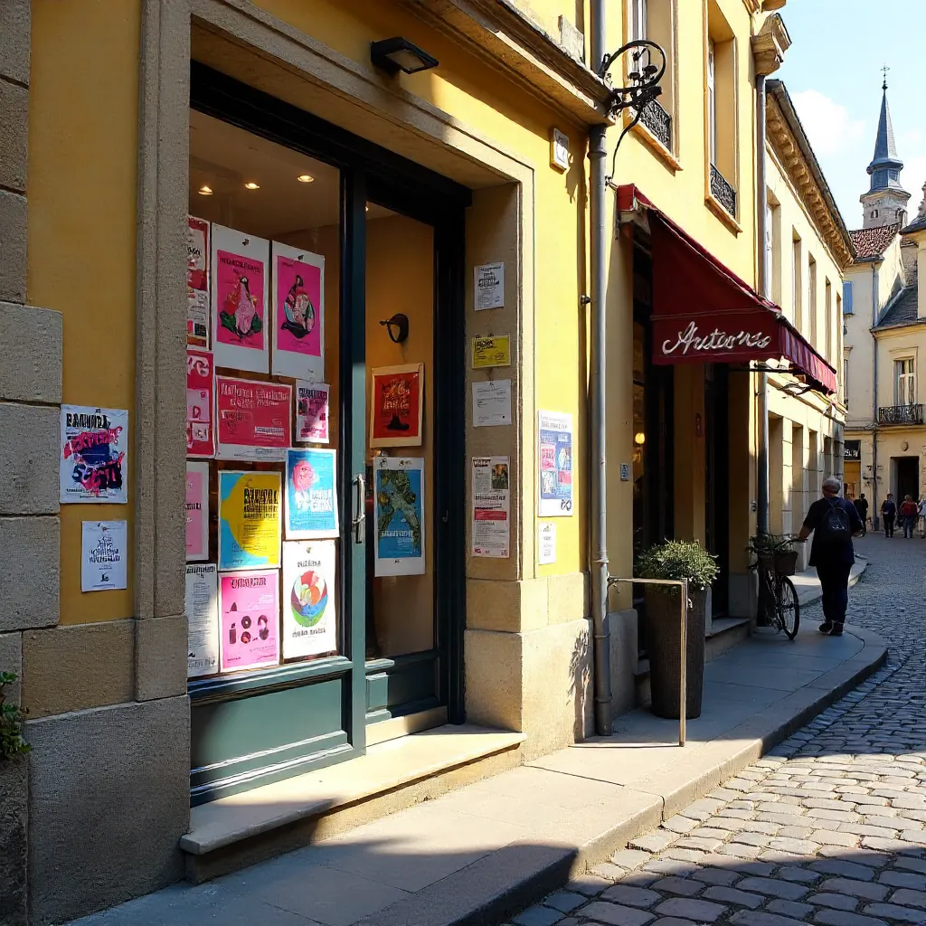 Colorful Poster Gallery at a Dijon Entrance