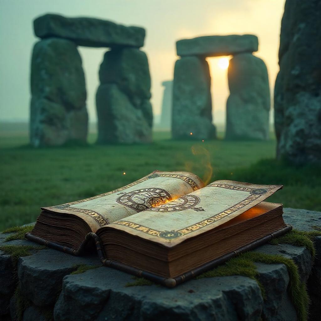 Mystical Tome at Stonehenge, Photoreal Scene