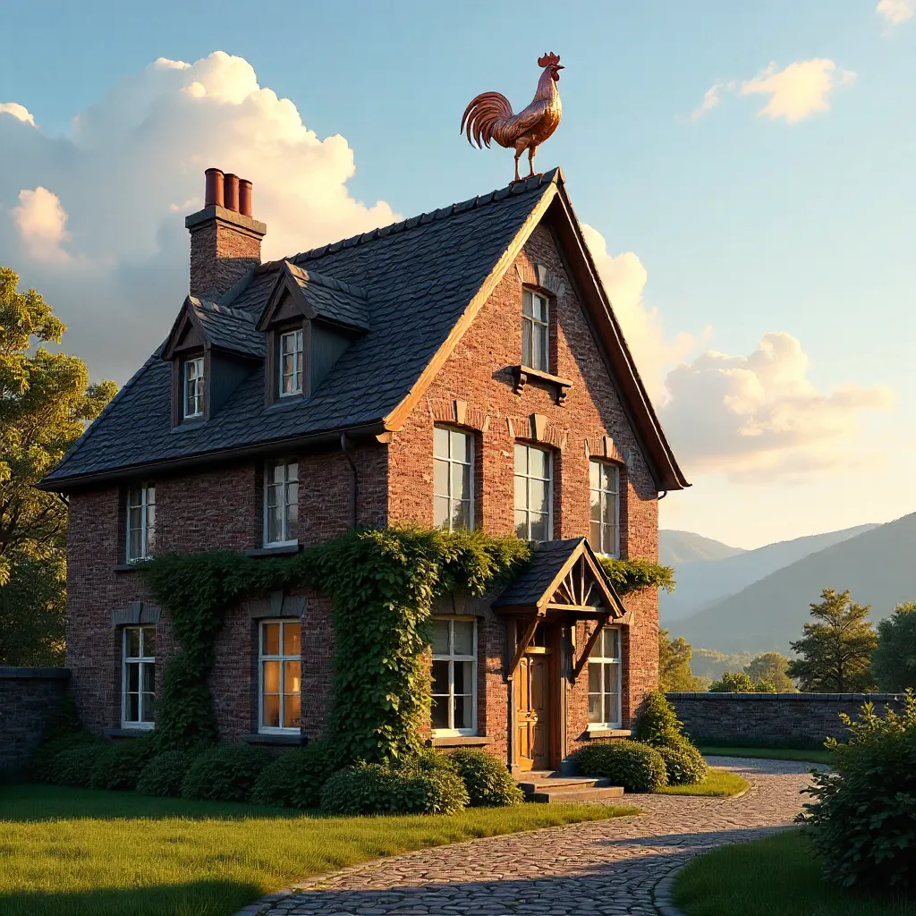 Charming Historic Building with Vintage Roof and Weather Vane