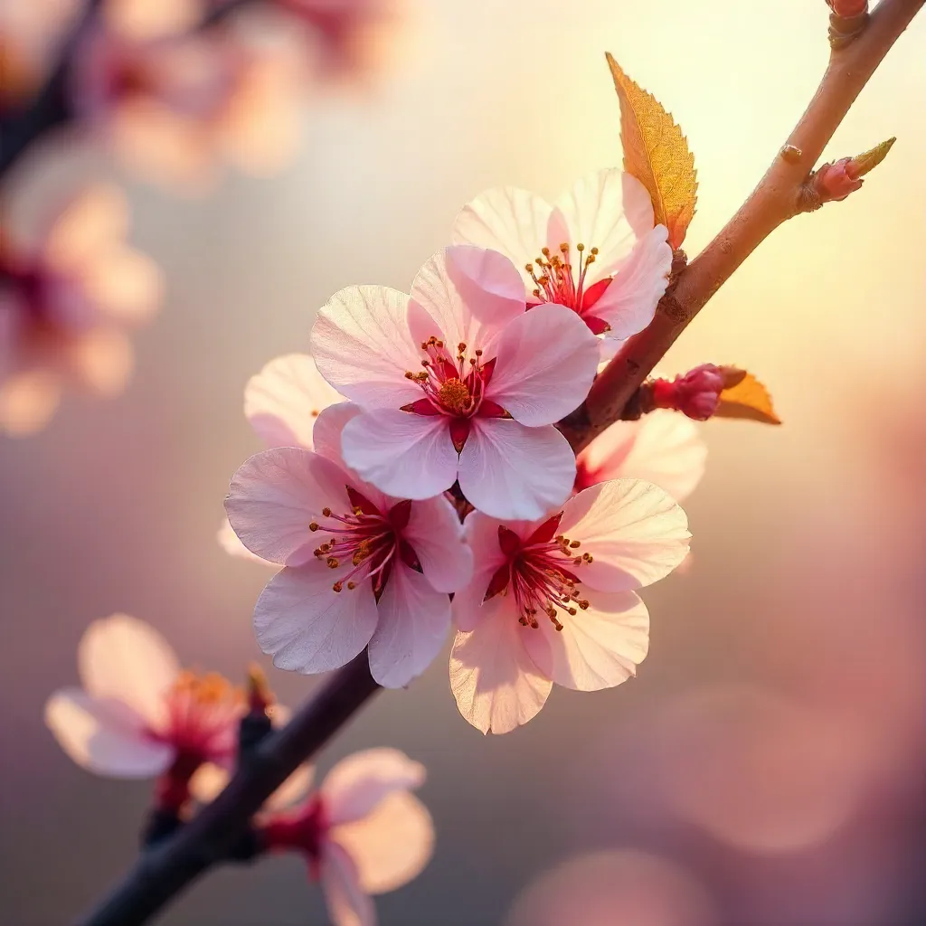 Golden Hour Cherry Blossoms: Spring Rebirth
