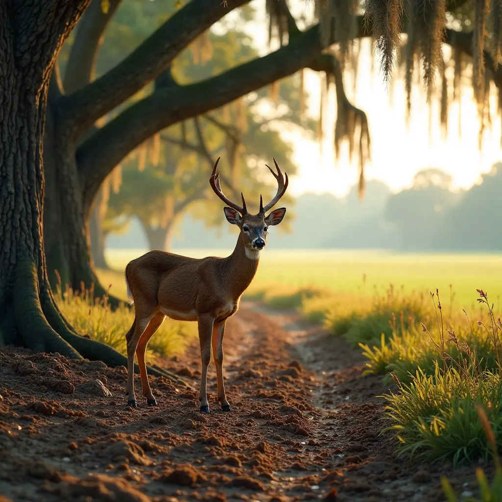 Solitary Deer in Peaceful Augusta Countryside