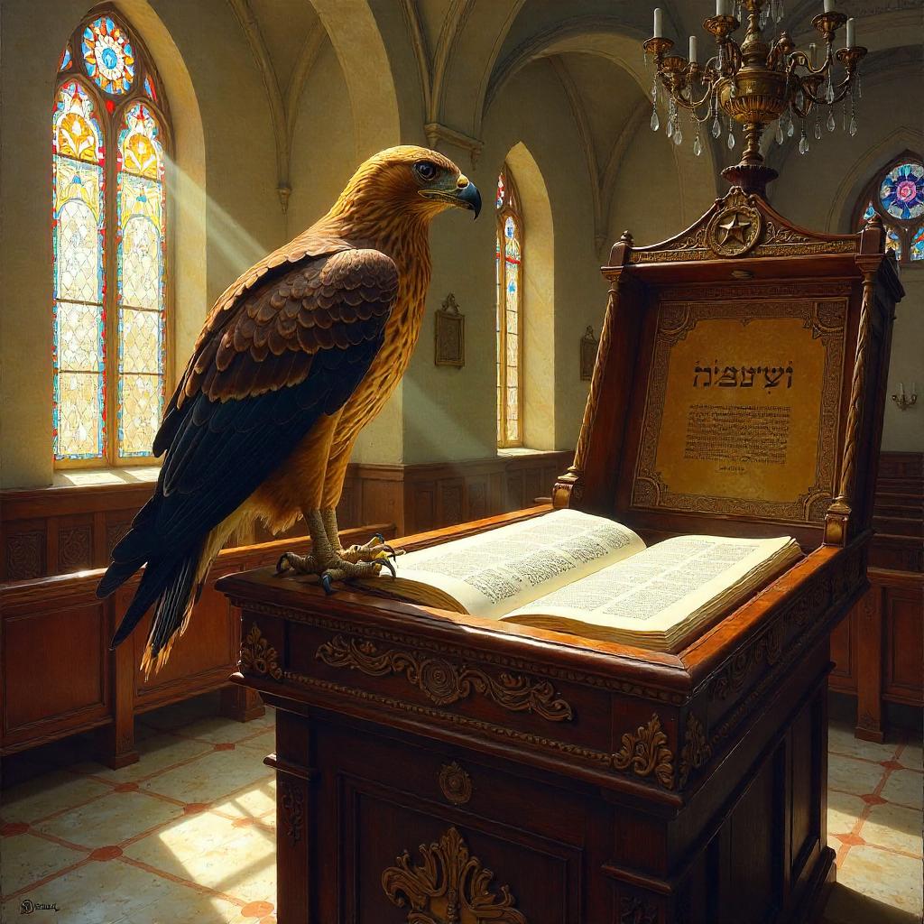Hawk in the Synagogue: An Oil Painting