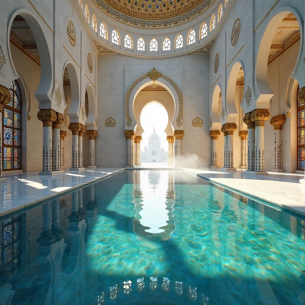 Indoor Ocean Mosque 3D Render