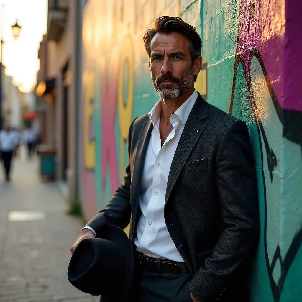 Stylish Man Portrait by Buenos Aires Urban Wall