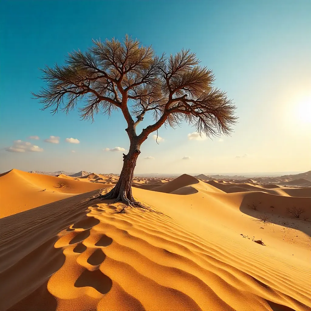 Solitary Tree in Sharjah Desert Dunes
