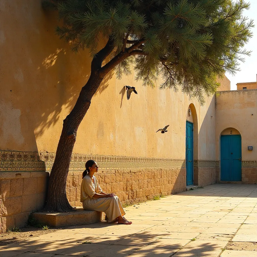 Lone Figure Under Rabat's Ancient Wall