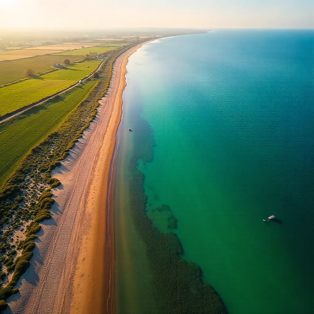 Aerial Exmouth Estuary: Turquoise Coastline Panorama