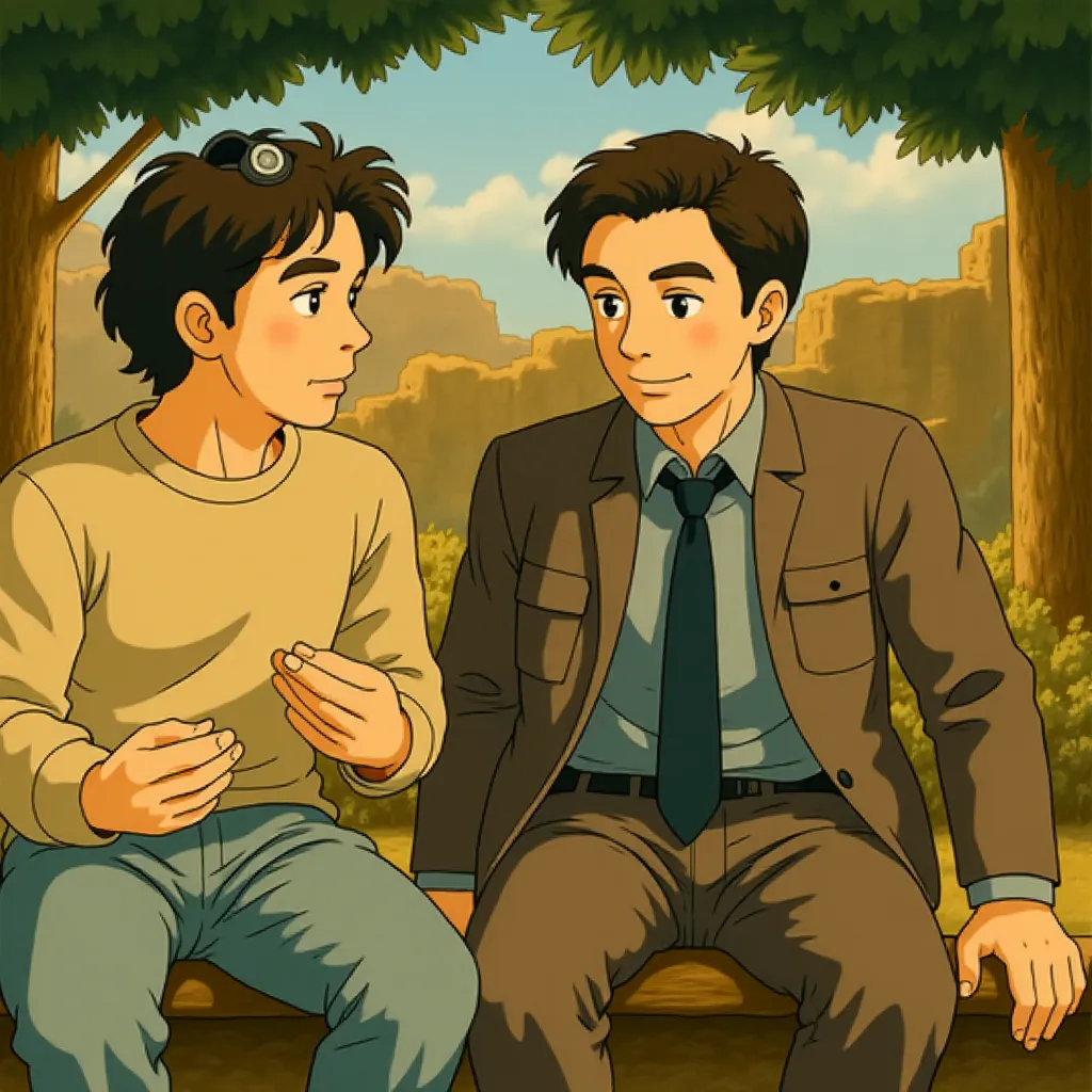 Ben Stiller and Shawn Levy in Night at the Museum (2006) - Anime style