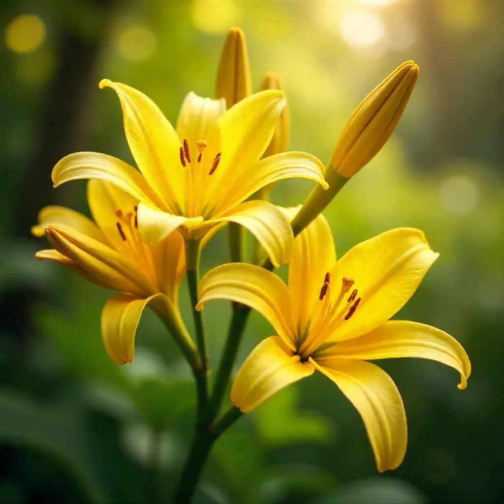 Vibrant Motion-Blur Yellow Lilies