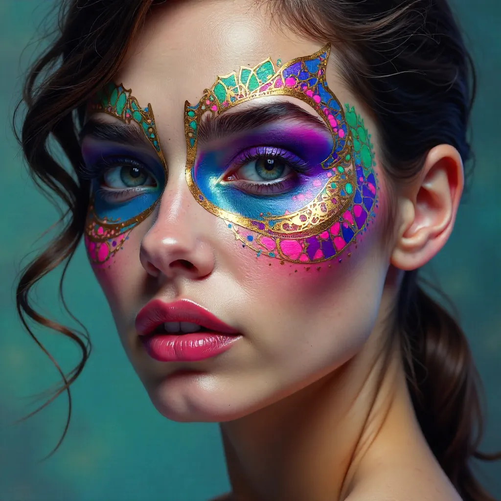 Stunning Abstract Makeup Portrait of an Adult Woman