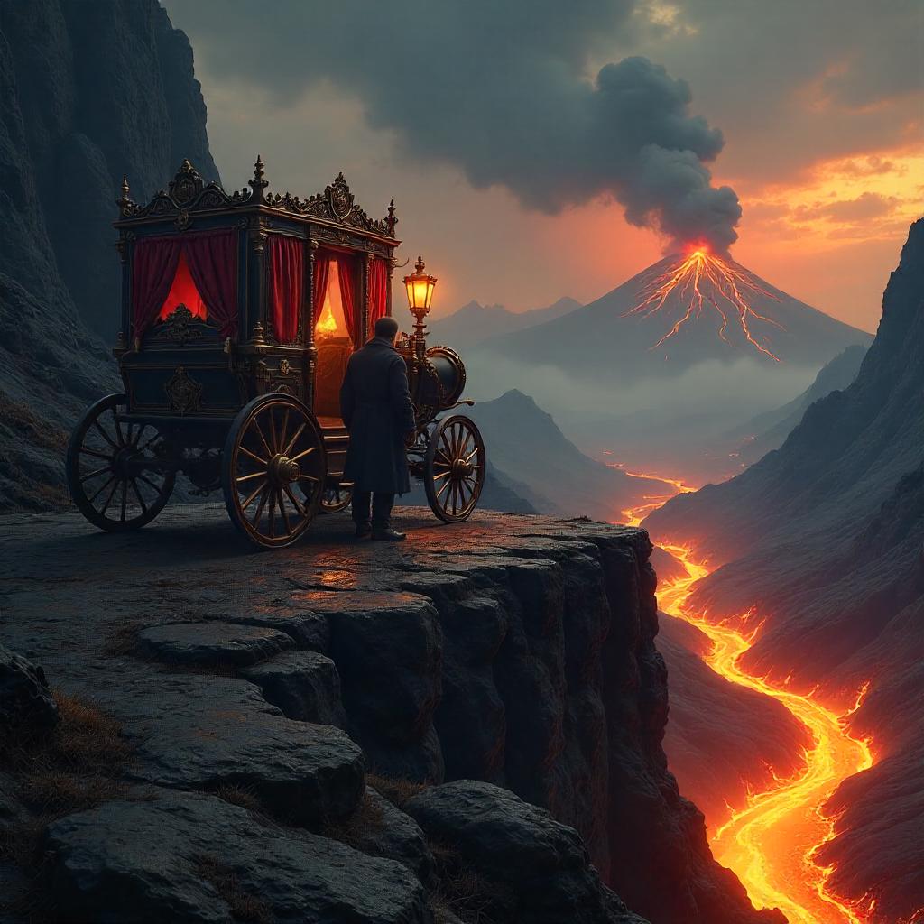 Carriage at the Edge of the Molten River