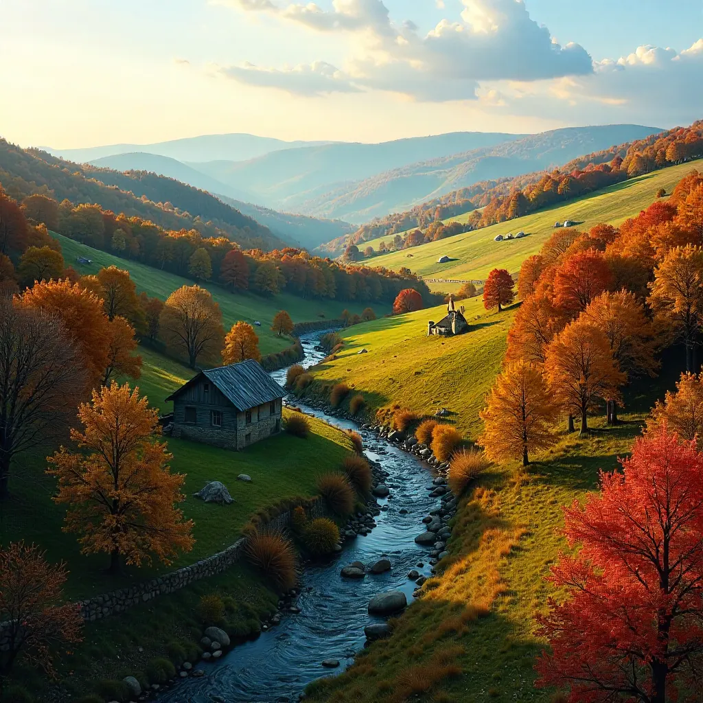 Autumnal Hills and Forests in Lesser Poland