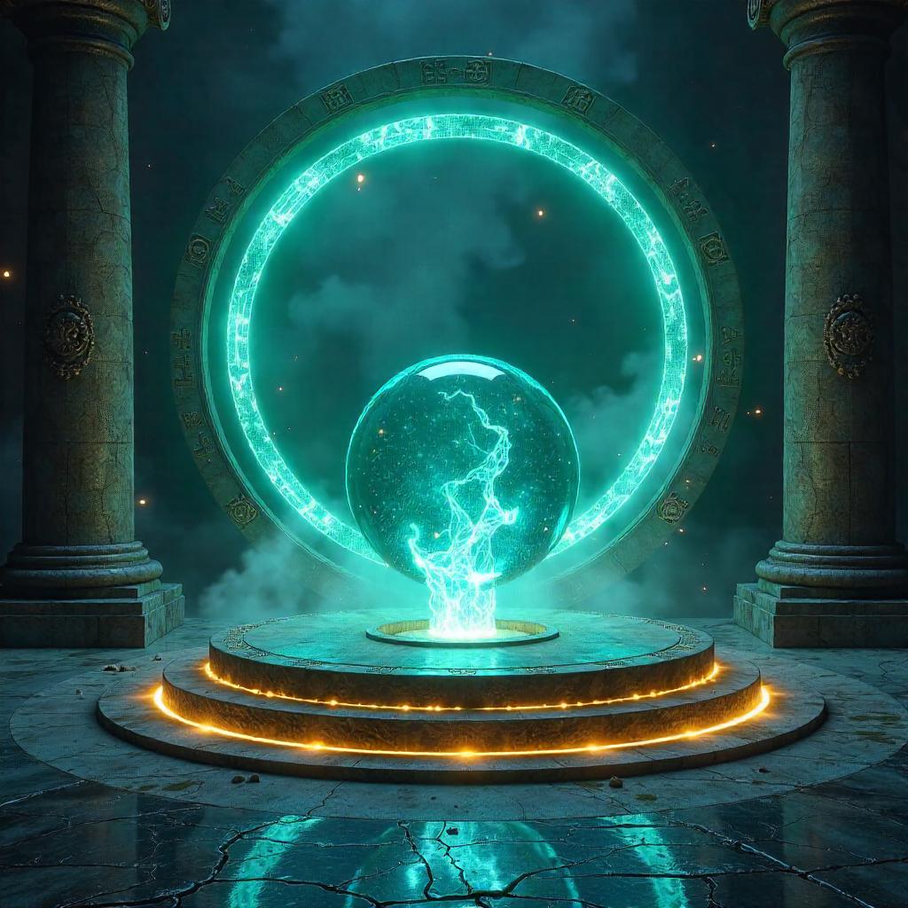Magic Orb in a Portal Chamber: 3D Render
