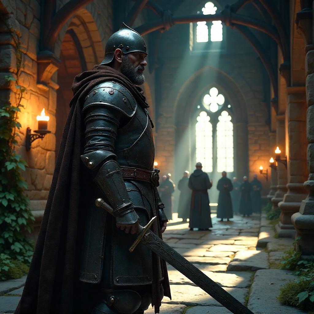 Monastic Warrior: 3D Render in the Monastery