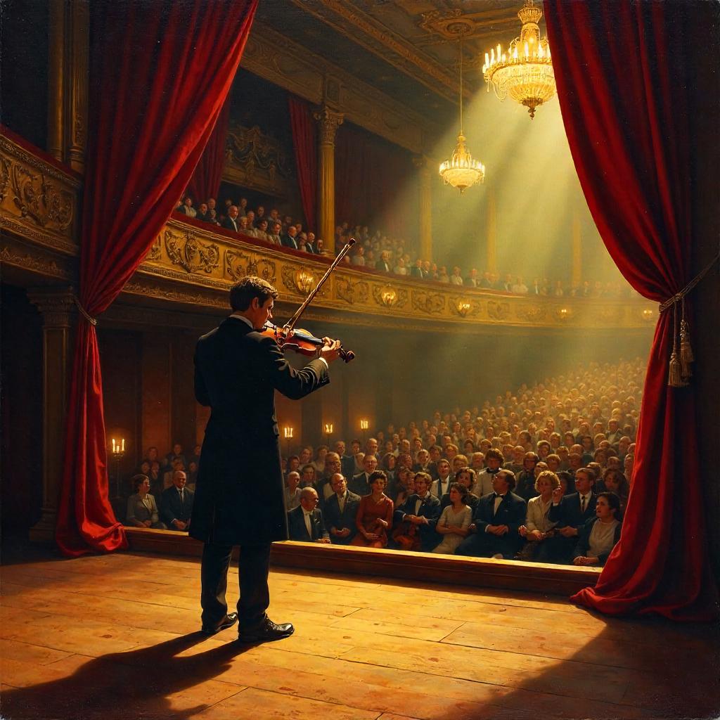 Theatre Stage Virtuoso in Oil Painting