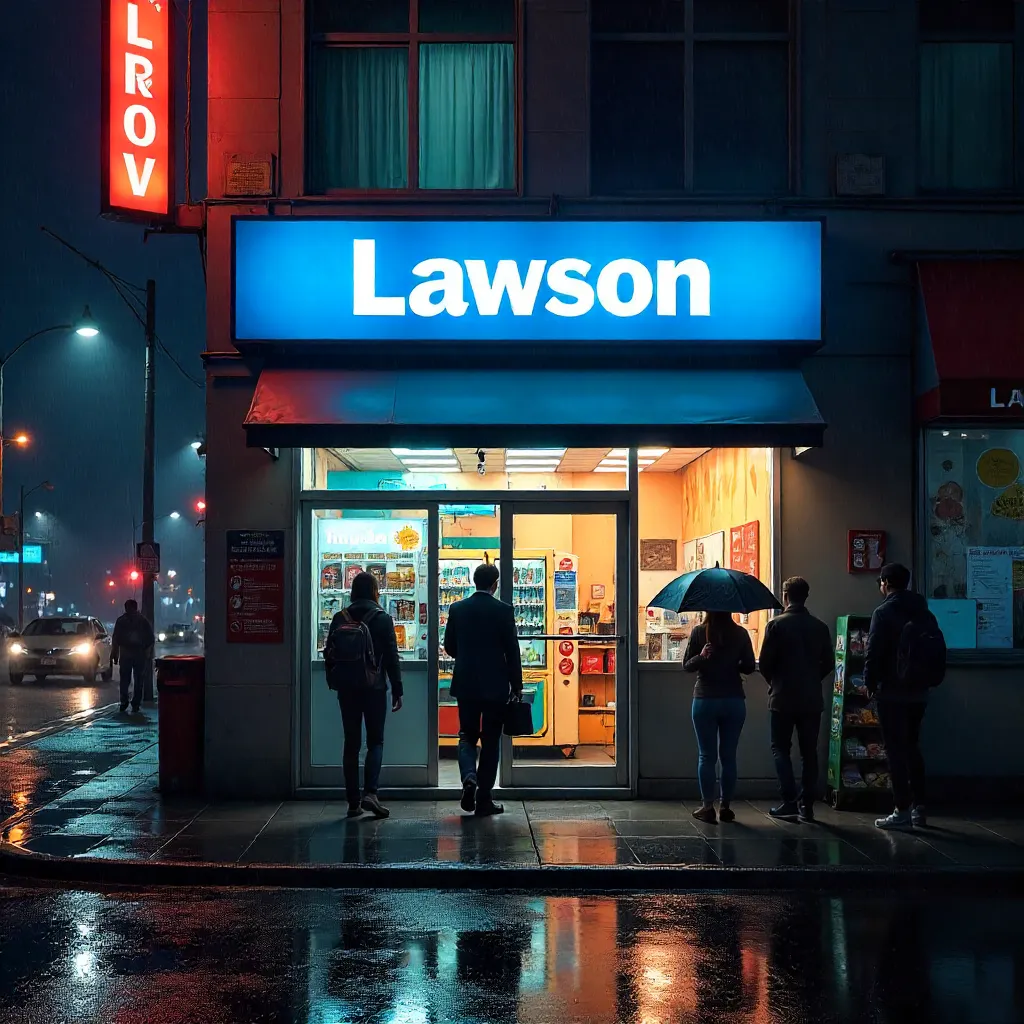 Night at Lawson Entrance with People