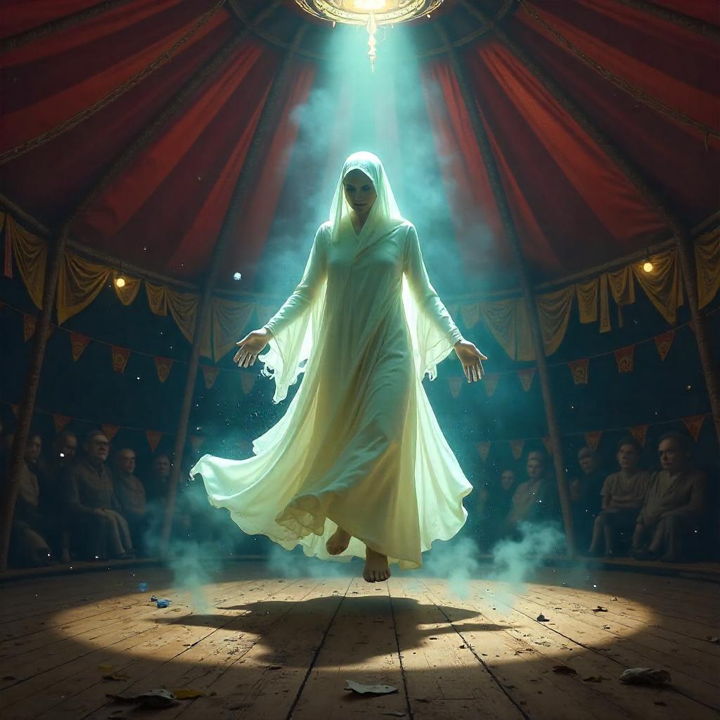 Wraith Under the Circus Tent: Digital Ethereal Portrait