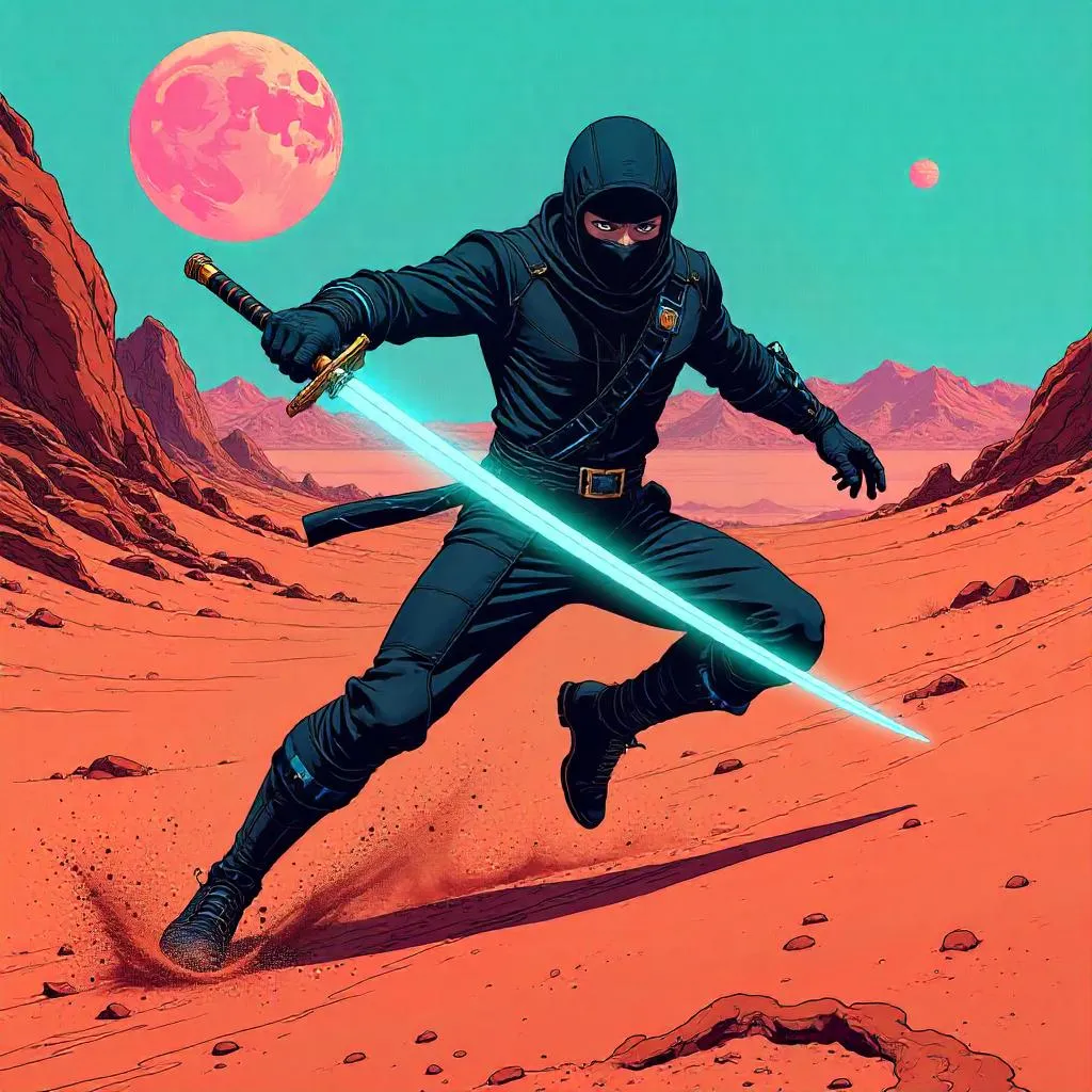 Mars Ninja: Comic Splash on Red Dust