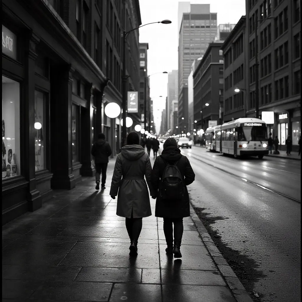 Monochrome Portland Downtown Stroll