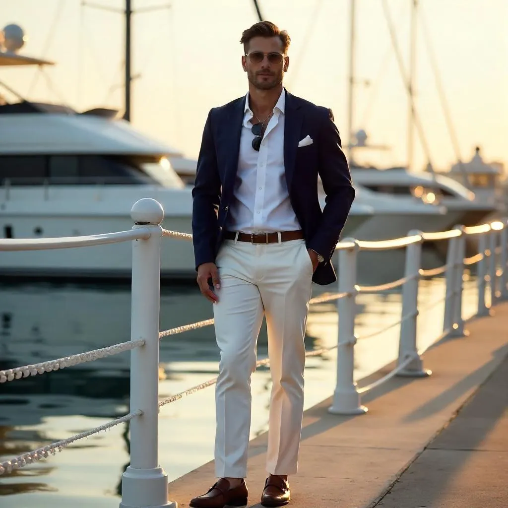 Marina Chic: Photorealistic Stylish Man